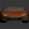 Orange Sports Car With Aerodynamic Design Black Rear Spoiler And Alloy Wheels