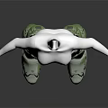 Futuristic Green Armored Mechanical Boots With Reflective Surface And Detailed Design