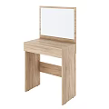 Natural Wooden Dressing Table With Mirror Modern Simple Design And Tabletop Storage