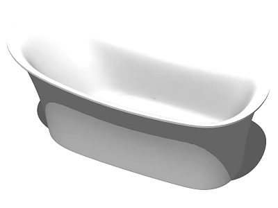 Modern Freestanding Bathtub With Oval Shape White Surface And Minimalist Design Elements 3d model