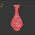 Traditional Blue And White Vase With Intricate Floral Sculpture Carving Design