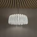 Unique Feather Pendant Light With Golden Frame For Elegant Home Interior 3d model