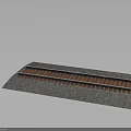 Detailed Railway Track Model With Gravel Base And Red Sleepers