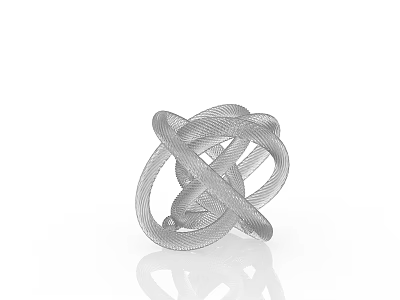 Abstract Gray Intertwined Rings 3D Geometric Sculpture Modern Decorative Art 3d model