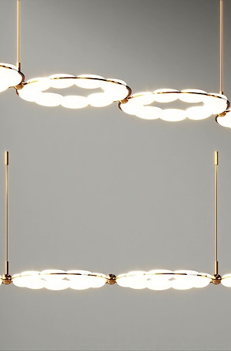 Cream Wind Chandelier Long Strip Chandelier Restaurant Chandelier Hall Chandelier Metal Chandelier 3d model