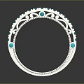 Unique Handcrafted Silver Ring Adorned With Blue Gemstones And Ornate Decorative Patterns