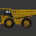 Caterpillar Yellow Dump Truck With Large Tires And Open Bed Design