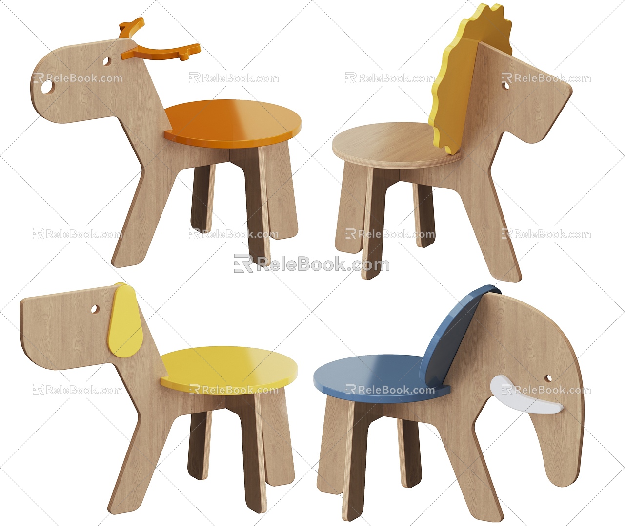 Modern Children's Chair Children's Low Stool model