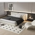 Modern Minotti Background Double Bed 3d model