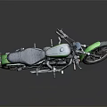 Green Cruiser Motorcycle With Black Seat Chrome Exhaust And Alloy Wheels On Dark Reflective Surface