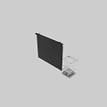 Commercial Projection Equipment Featuring Black Screen And Compact Projector For Business Presentations