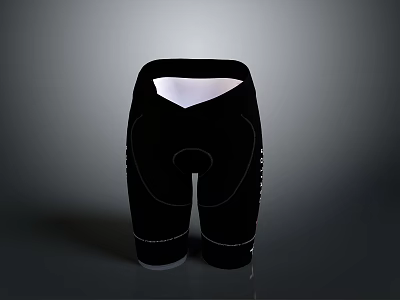 Black Athletic Shorts with White Accents and Simple Design for Daily Casual Wear 3d model