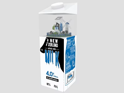 Commercial Equipment for New Zealand Whole Milk Packaging with Scenic Design and 4.0% Fat 3d model