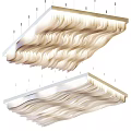 Elegant Modern Chandelier With Wave Like Curved White Metal Structure For Interior