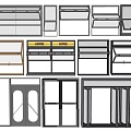 Various Window And Door Frame Designs With Glass Panels And Different Styles 3d model