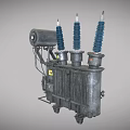 Power Transformer With High Voltage Insulators Cooling Fins And Mechanical Parts