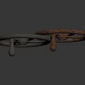 Two Metal Wheels One Shiny Silver And One Rusted Red Mechanical Components 3d model