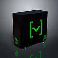 Black Gaming PC Case With Green Glowing Logo Paw Print And Bottom Wheels Design
