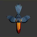 Colorful Cartoon Toucan Bird With Large Red Beak Blue Feathers White Belly And Yellow Feet