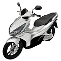 White Modern Scooter Motorcycle With Black Seat Mirrors And Sleek Design