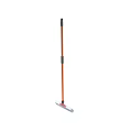 Durable Orange Mop With Long Handle Gray Grip And White Cleaning Head