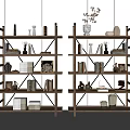 Modern bookshelf ornaments 3d model