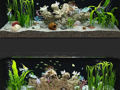 Modern fish tank 3d model