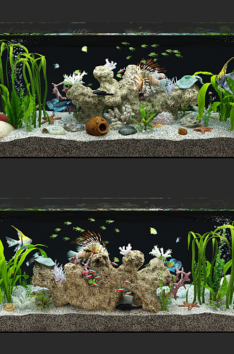 Modern fish tank 3d model