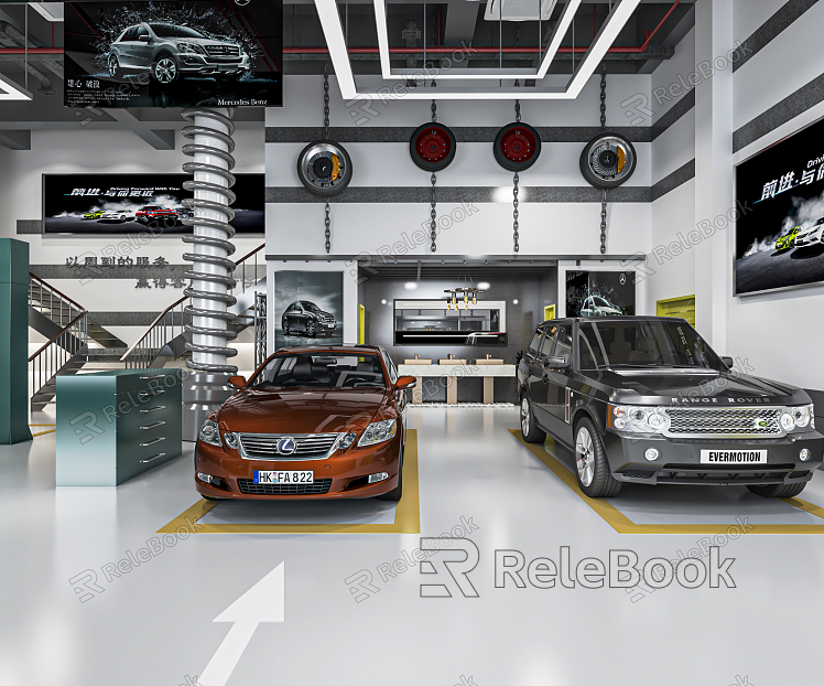 Industrial LOFT Auto Repair Shop Auto Repair Shop Beauty Center Auto Repair Shop Car Wash Shop Auto Shop model