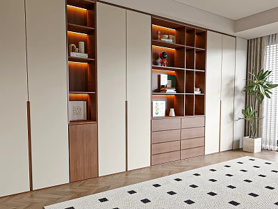 Modern Middle Style Bookcase 3d model