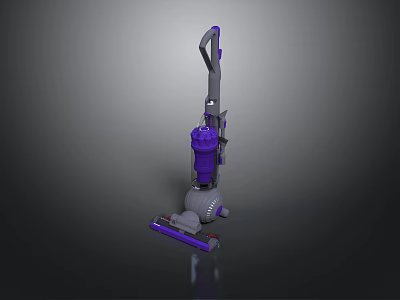 Upright Purple And Gray Vacuum Cleaner With Modern Design And Handle 3d model