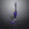 Upright Purple And Gray Vacuum Cleaner With Modern Design And Handle