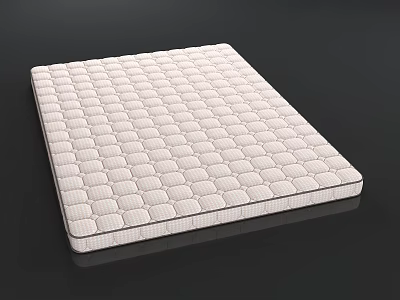 White Quilted Mattress With Grid Pattern For Comfortable Supportive Sleep 3d model