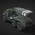Green Military 6x6 Truck Mounted With Multiple Rocket Launcher System