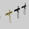 Modern Black Shower Faucet With Panel Knobs And Handheld Shower Head Color Options