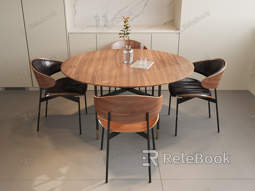 Nordic Dining Table and Chair Combination model