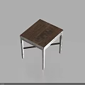 Wooden Square Dining Table With Natural Texture And Brown Finish Legs 3d model