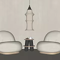 Light Luxury Casual Sofa Combination Single Sofa Chandelier 3d model