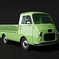 Vintage Green Single Cab Truck With Open Bed And Classic Retro Design