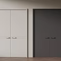 Two Modern Double Doors in Light and Dark Colors with Minimalist Design Elements 3d model