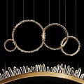 Elegant Modern Chandelier With Circular Frames And Crystal Accents For Contemporary Interior Spaces