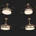 Modern Ceiling Fan Lights With Metal Frame And Glass Shade Design