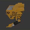 Orange Mechanical Quadruped Robot Creature With Armored Plates And Leg Structure 3d model