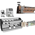 Modern Kitchen Appliances With Home And Commercial Coffee Machines Cups And Accessories