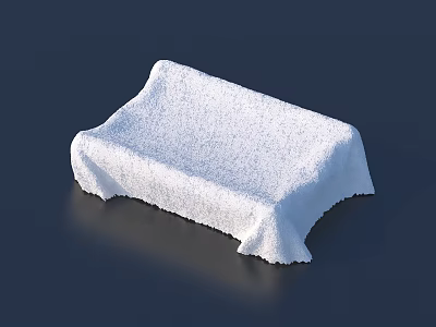 Soft Folded White Cotton Towel For Daily Household Bathroom Use 3d model