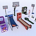 Sports Entertainment Equipment Football Machine Basketball Shooter Golf Machine Basketball Rack Game Hall Equipment Indoor Children's Playground Equipment 3d model