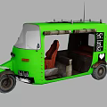 Green Auto Rickshaw With Shimla Text TAXI Sign Brown Seats And Roof Rack
