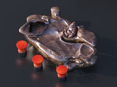 New Chinese root carving tea sea 3d model