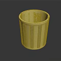 Golden Cylindrical Equipment Component With White Stripes And Top Logo Design