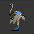 Ostrich With Spread Wings Wearing Blue Sneakers In Detailed 3D Rendering